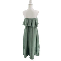 Pomander Place NEW Sage Green Gauzy Casual Strapless Mallorca Maxi Dress Size XS