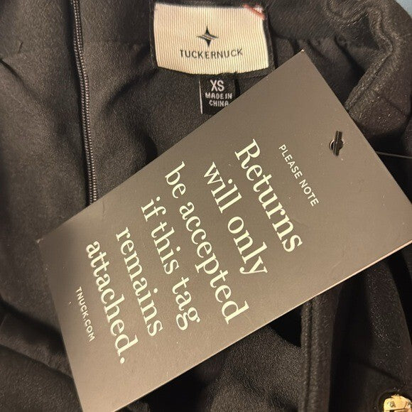 Tuckernuck NEW Gold Stud Mod Black A Line Equestrian Preppy Mini Skirt Size XS