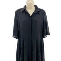 Pomander Place | NEW Black Maeve Classic Collared Shirt Maxi Dress Size Small