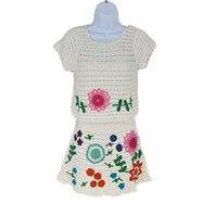 Tuckernuck Love the Label NEW Leighton Crochet Matching Set Ivory Floral Size S
