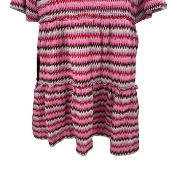 Tuckernuck NEW Pink Chevron Knit Stripe Crawford Relaxed Fit Mini Dress M