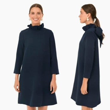 Tuckernuck | NEW Navy Daphne High Neck Long Sleeve Mini Dress Size XXS