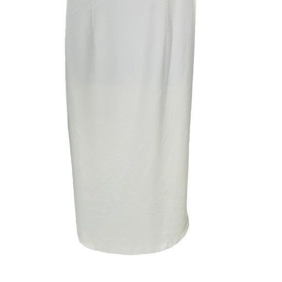 ELLIATT NEW Cassini Satin Formal One Shoulder Midi Dress in Ivory Size L