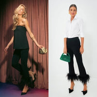 Tuckernuck NEW Black Feather Compression Knit Ashford Kick Flare Trouser Size M