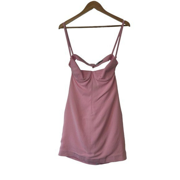 The Attico | NEW Coco Mini Party Cocktail Bodycon Dress in Sugar Pink Size M