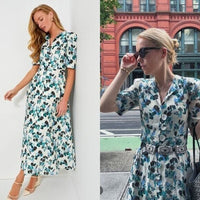 Tuckernuck NEW Budding Bluebell Hadley Collared Floral Shirt Maxi Dress Size XS