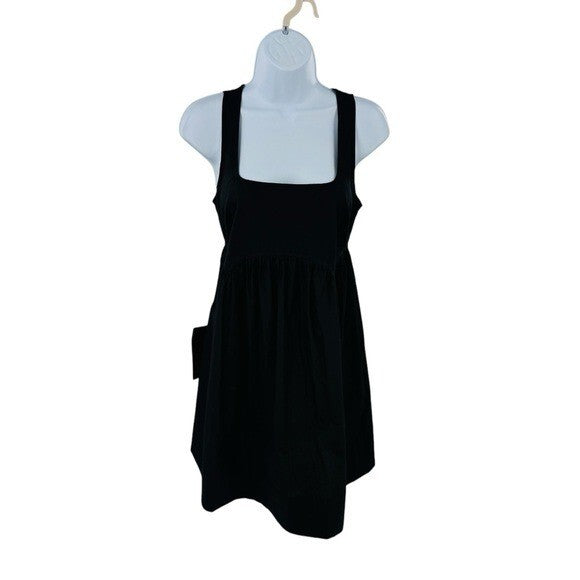 Pomander Place | NEW Black Porto Square Neckline Sleeveless Mini Dress Size S