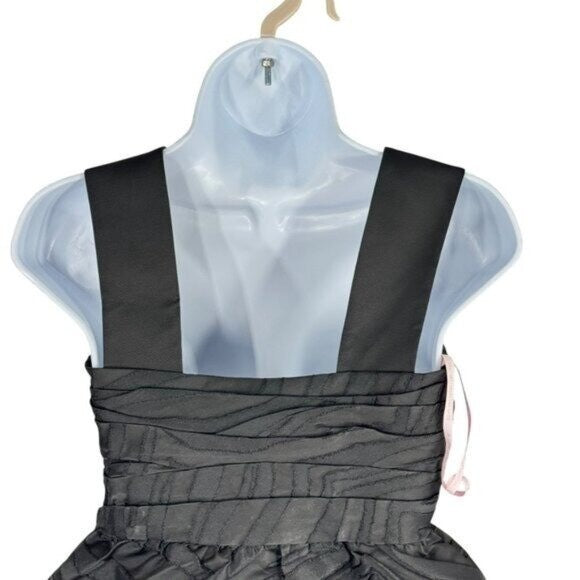 Kate Spade NEW Black Bold Zebra Jacquard Square Neck Peplum Blouse Top Size 8