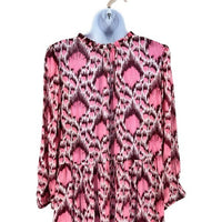Tuckernuck NEW Pink Poppy Ikat Long Sleeve Salty Paloma Caftan Size XXXL