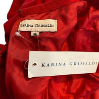 Karina Grimaldi Angelina Suede Leather Mini Dress in Ruby Size M