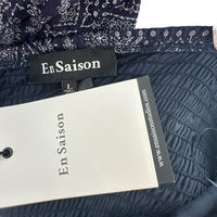 En Saison NEW Navy White Daytona Western Coastal Cowgirl Midi Dress Size Large