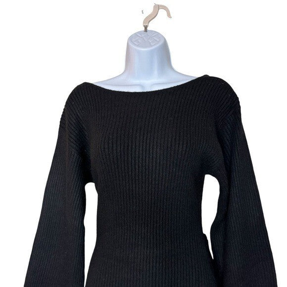 Majorelle | NEW Neva Ribbed Back Cut-Out Mini Dress in Black Size S