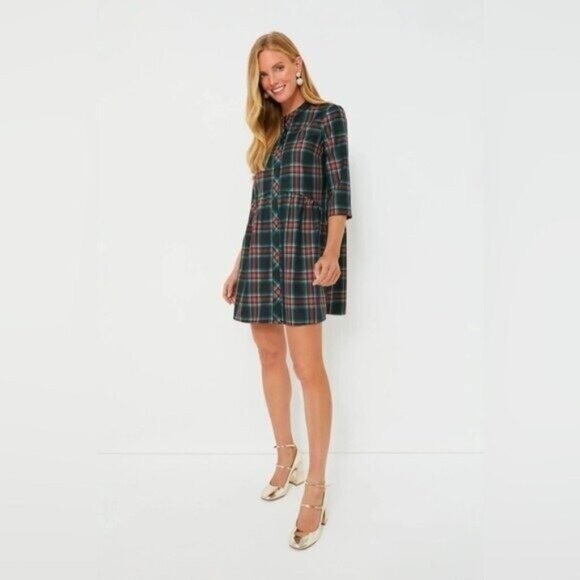 Tuckernuck | NEW Festive Plaid Tartan Royal Shirt Mini Dress Size XXS