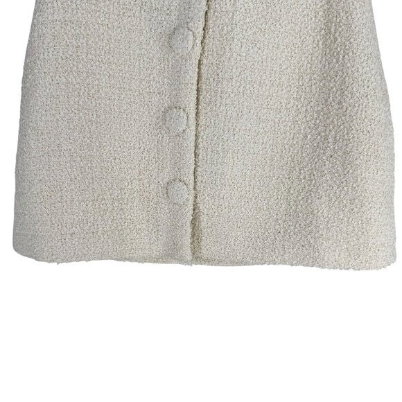 Tuckernuck NEW Cream Tweed Scarlet Retro Button Mini Skirt Size L