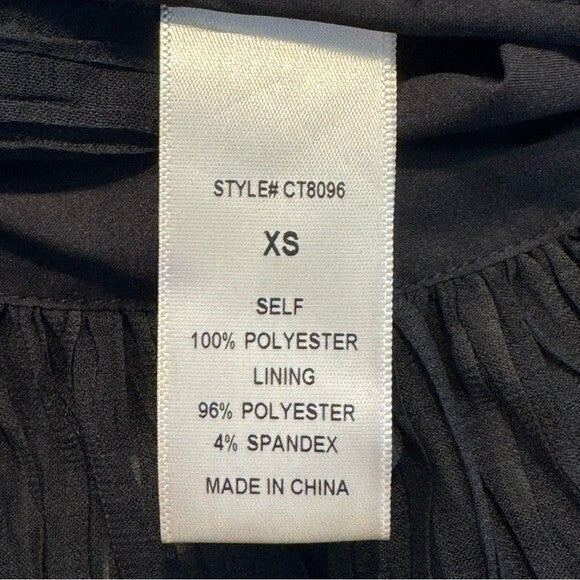 Petal and Pup NEW Delilah Pleated Peplum V Neck Blouse Top in Black Size XS