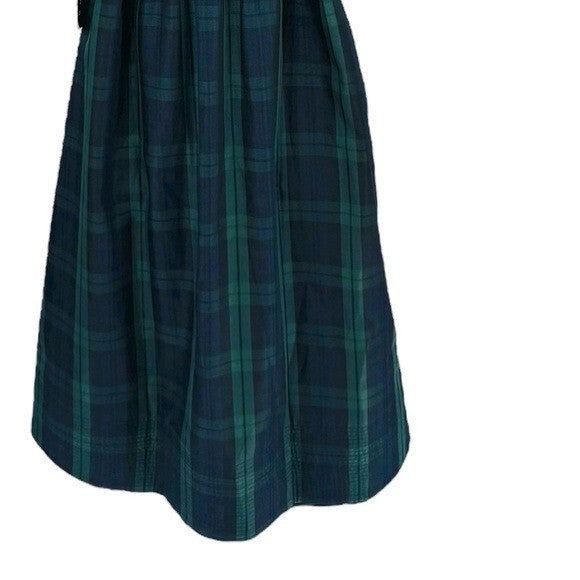 Tuckernuck NEW Blackwatch Chloe Plaid Navy Green Classic Midi Dress Size S