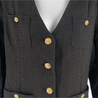 Pomander Place | NEW Black Tweed Keira Long Sleeve Mini Dress Size XL