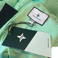 Tuckernuck NEW Palm Beach Green Tweed Retro Jackie Short Sleeve Mini Dress S