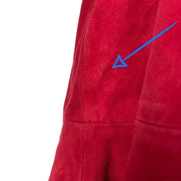 Karina Grimaldi Angelina Suede Leather Mini Dress in Ruby Size M