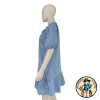 Hyacinth House NEW Light Blue Gwyn Poplin Relaxed Fit Preppy Mini Dress Size S