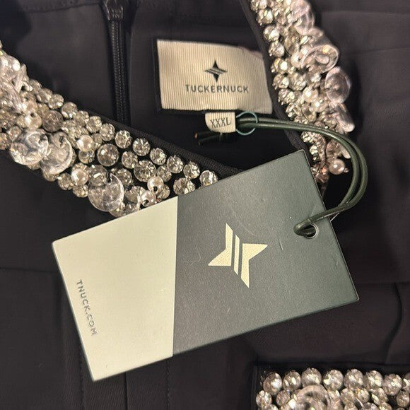 Tuckernuck NEW Embellished Black Hoyt Rhinestone Long Sleeve Mini Dress Size 3XL