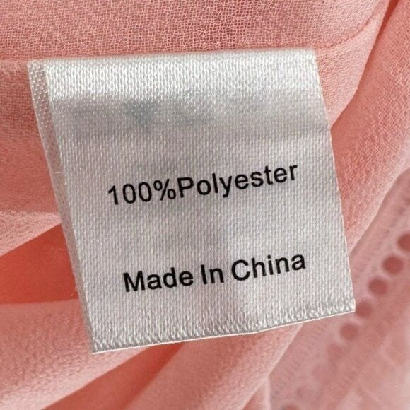 Tuckernuck | NEW Pink Salt Eyelet Jane Long Blouson Sleeve Blouse Size M