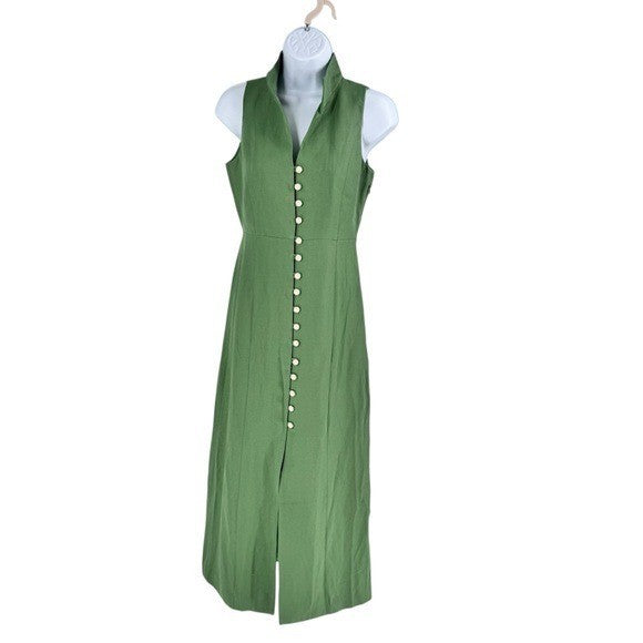 Tuckernuck NEW Garden Green Leighton Sleeveless Linen Midi Dress Size XXS