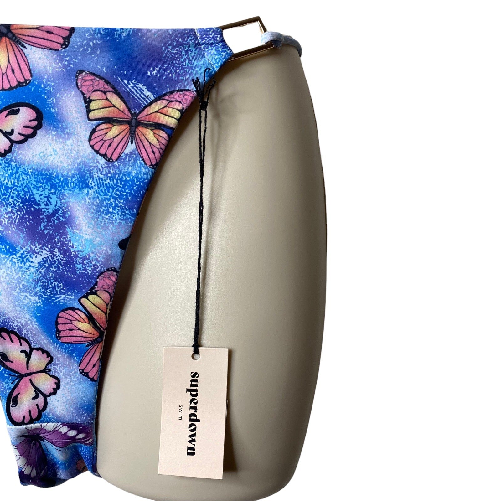 Superdown Makenna Butterfly Cheeky Blue 90s Inspired Bikini Swim Bottoms Size M