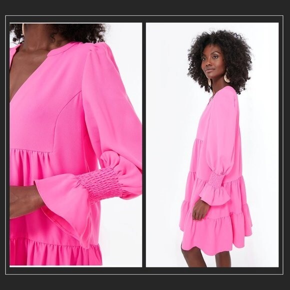 Pomander Place | NEW Electric Pink Crepe Kenzo Dress Size L