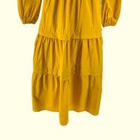 Petal and Pup NEW Yellow Mariga Long Sleeve Frill Shoulder Midi Dress Size XS