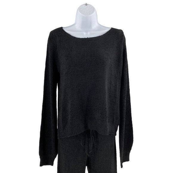 SNDYS NEW Majid Loungewear Black Two Piece Matching Set Sweater Trousers Size S