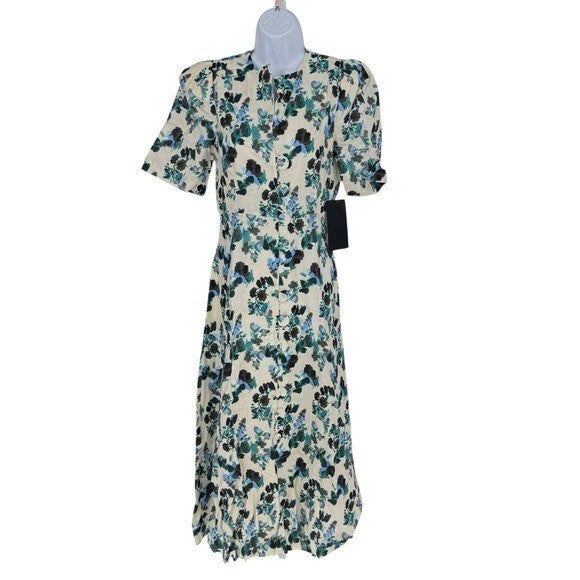 Tuckernuck NEW Budding Bluebell Hadley Collared Floral Shirt Maxi Dress Size XS