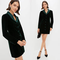 Pomander Place NEW Green Velvet Stacie Blazer Formal Retro Mini Dress Size 8