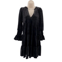 Pomander Place | NEW Black Velvet Kenzo Long Sleeve Mini Dress Size S