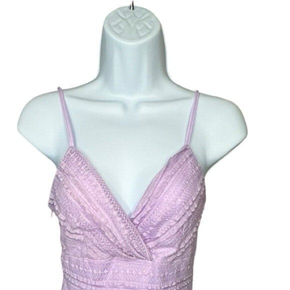 Superdown NEW Carissa Lavendar Purple Lace V Neck Bodycon Mini Dress Size M
