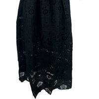 O.P.T. NEW Black Wednesday Cotton Eyelet Puff Sleeve Midi Dress Size XS