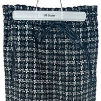 Tuckernuck NEW Black Plaid Onyx Cece Tweed Retro High Rise Midi Skirt Size L