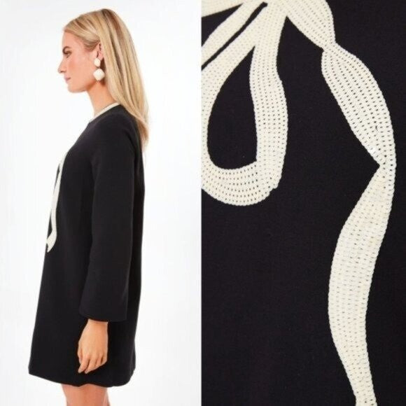 Tuckernuck | NEW Black Bow Jamie Long Sleeve Sequins Mini Dress Size XXS