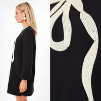 Tuckernuck | NEW Black Bow Jamie Long Sleeve Sequins Mini Dress Size XXS