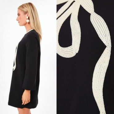 Tuckernuck | NEW Black Bow Jamie Long Sleeve Sequins Mini Dress Size XXS