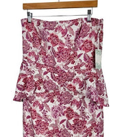 Hyacinth House NEW Rosewood Floral Roxanne Strapless Formal Midi Dress Size XL