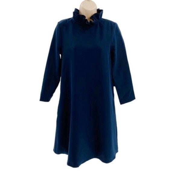 Tuckernuck | NEW Navy Daphne High Neck Long Sleeve Mini Dress Size XXS