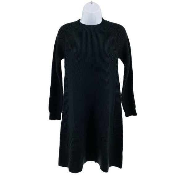Pomander Place NEW Black Ainsley Long Sleeve Ribbed Knit Sweater Dress Size XS