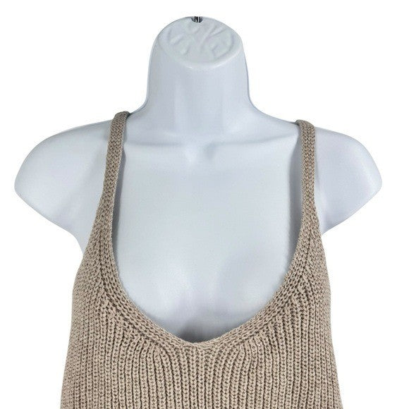 Alex Mill NEW Billie Sweater V Neck Casual Tank in Tan Oatmeal Size M