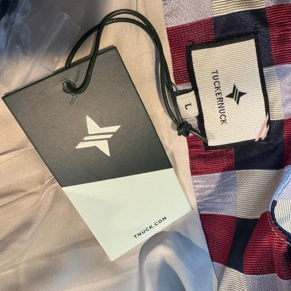 Tuckernuck NEW Bordeaux Check Jacquard Zoey Top Jacket Size L