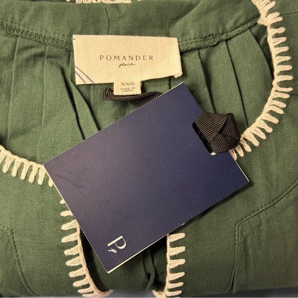 Pomander Place | NEW Green Stitch Finley Flutter Sleeve Mini Dress Size XXS