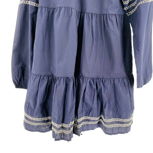 BB Dakota | NEW Fun with Tiers Navy Bohemian Shirt Dress Size S