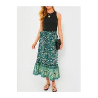 Tuckernuck | NEW Batik Floral Hampton Pull On Cotton Maxi Skirt Size L