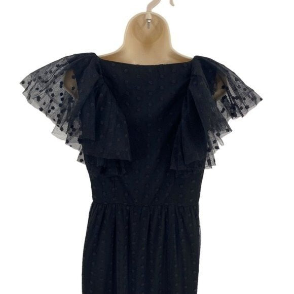 Tuckernuck NEW Black Onyx Tulle Giselle Formal V Neck Party Maxi Gown Size M