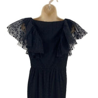 Tuckernuck NEW Black Onyx Tulle Giselle Formal V Neck Party Maxi Gown Size M